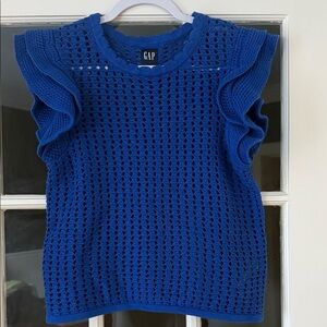 GAP Royal Blue crocheted Knit Sweater